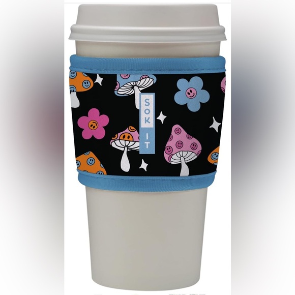 Sok It Hot Sok Reusable Insulated Neoprene Cup Sleeve (Mushroom Magic) - Picture 1 of 7